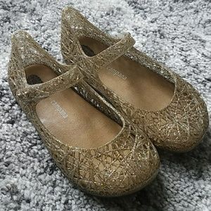 Mini Melissa girls gold jelly shoes